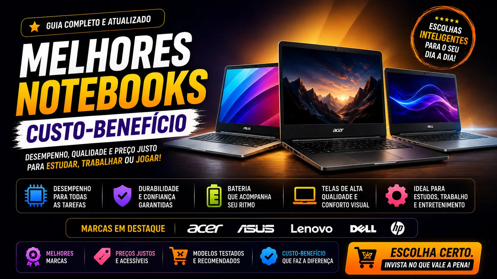 melhores notebooks custo-benefício