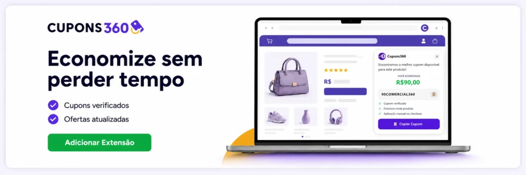 Extensão Cupons360 para encontrar cupons e ofertas