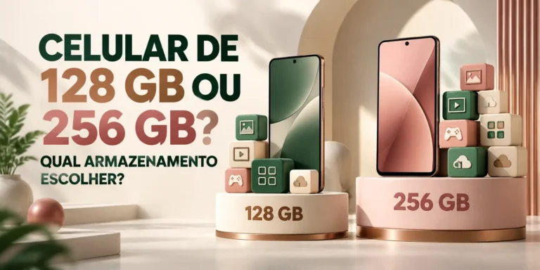 Celular com 128 GB ou 256 GB