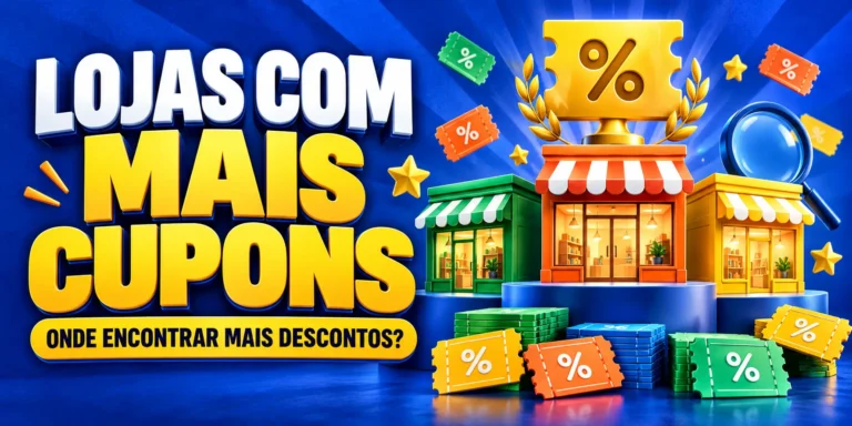 Quais lojas oferecem mais cupons de desconto