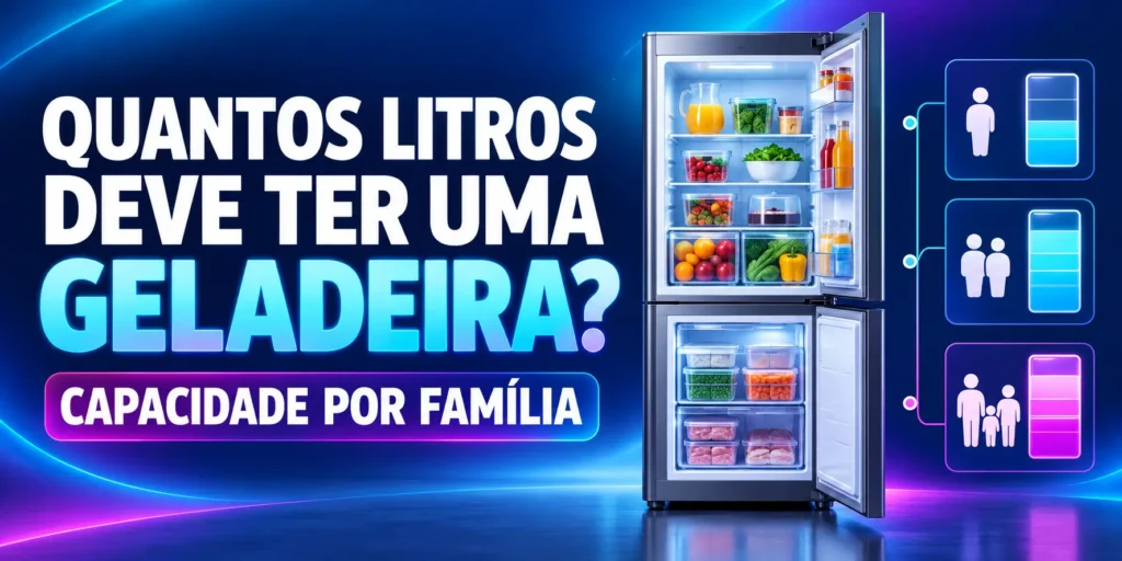 Quantos litros deve ter uma geladeira para cada tamanho de família
